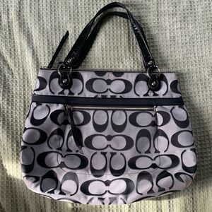 Light and dark grey Coach shoulder bag